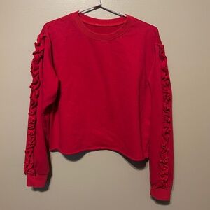 Bundle of 2! Who What Wear Red & Mustard Ruffle Sleeve Sweatshirt
